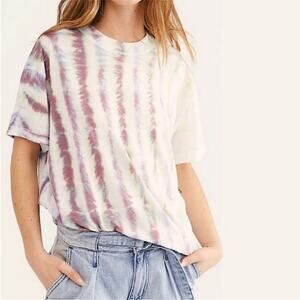 Free People We The Free Chill Spot Tie Dye Long Tee Shirt Purple Blue L